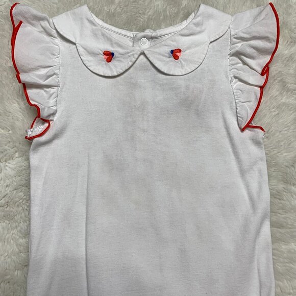 Jacadi Toddler Girl White Embroidered Ruffled Onesie Size 36 Months - Picture 2 of 10